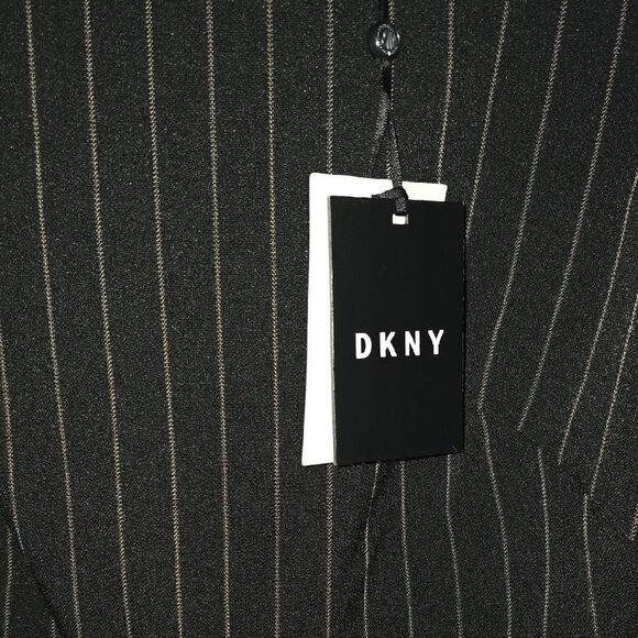 DKNY legant Black Striped Dress NEW - Picture 9 of 10
